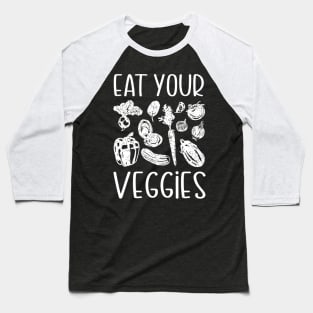 Vegan Toddler Eat Your Veggies Vegetables Baseball T-Shirt